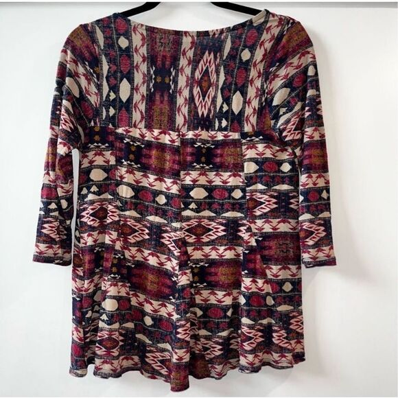 Lucky Brand 3/4 Sleeve Button Up Flowy Hem Top Sz S - Picture 12 of 15